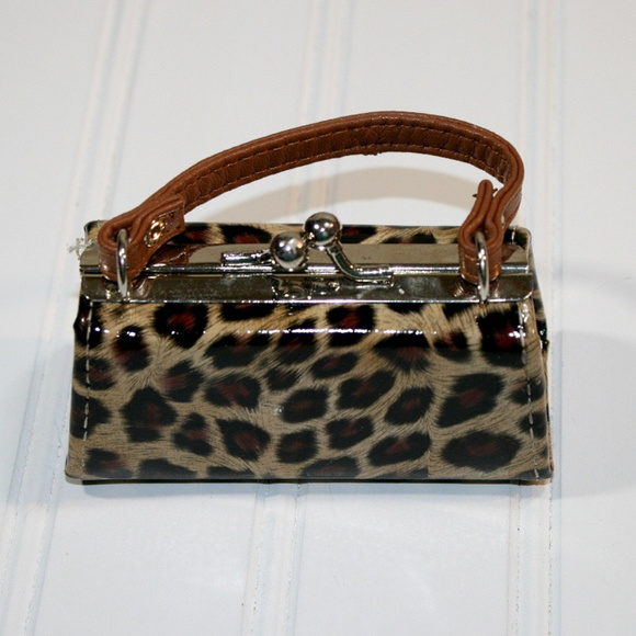 Tic Tok Handbags - Tic Tok Leopard Mini Purse Coin Lipstick Holder